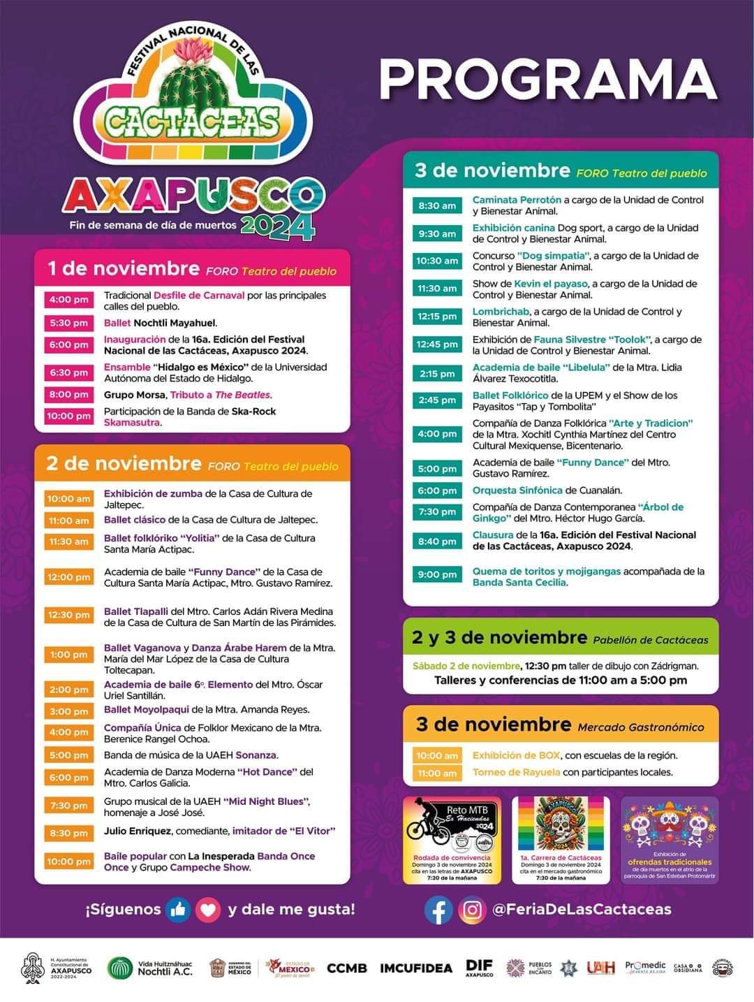 Programa - Festival Nacional de las Cactáceas Axapusco 2024