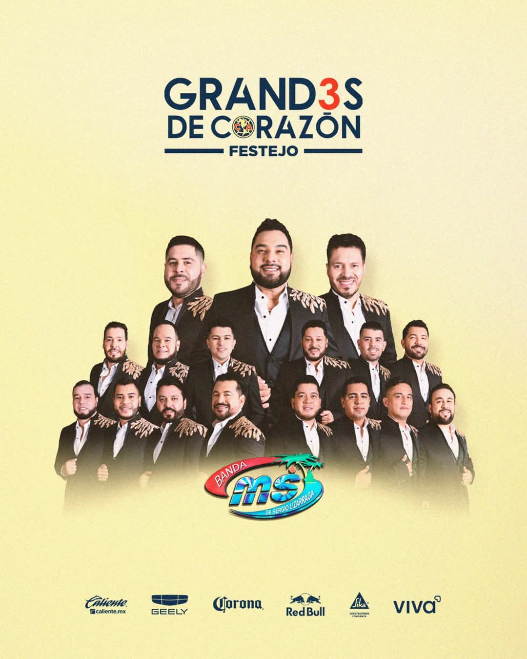 Banda MS en el Estadio Azteca por el festejo del Tricampeonato 