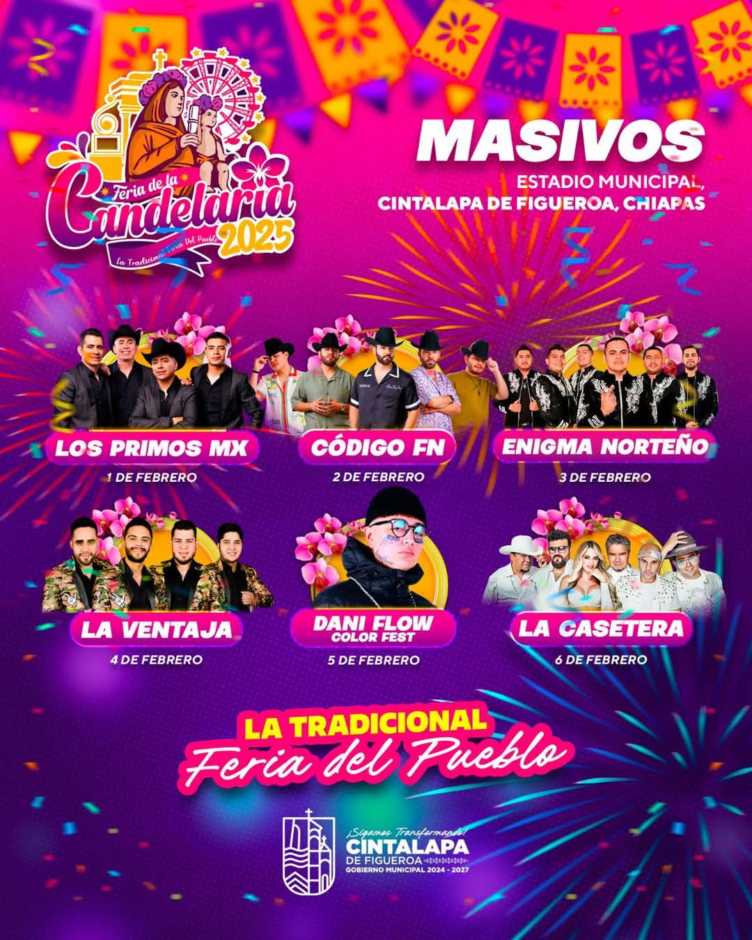 Cartelera Feria de la Candelaria Cintalapa 2025