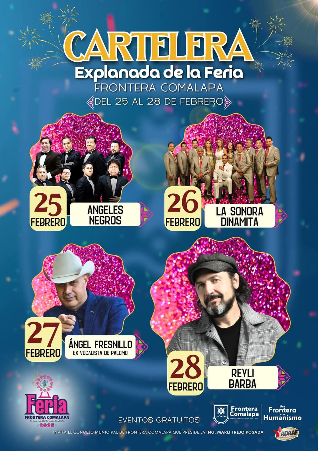 Cartelera Feria Frontera Comalapa 2025