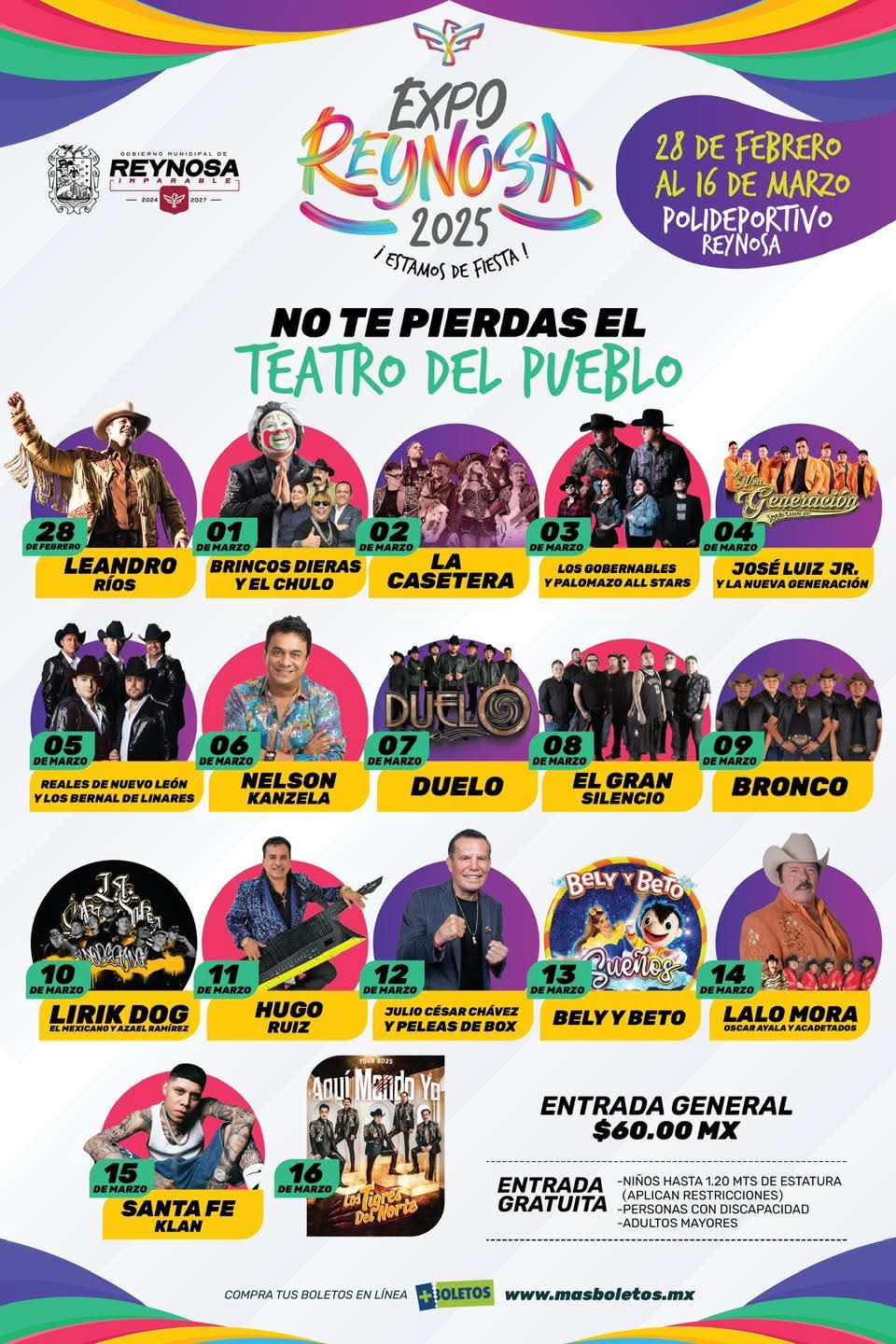 Cartelera artística Expo Feria Reynosa 2025