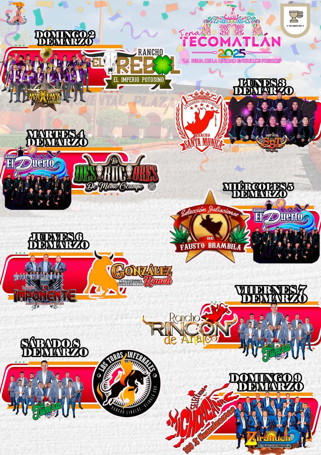 Ganaderías y bandas Feria Tecomatlán 2025