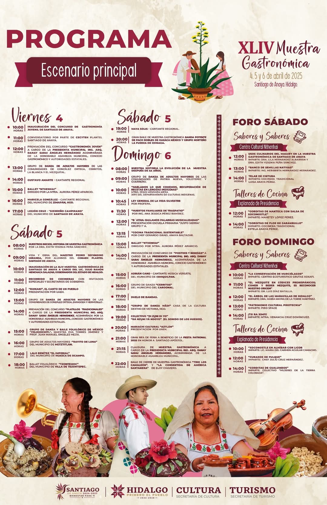 Programa 44º Muestra Gastronómica Santiago de Anaya 2025
