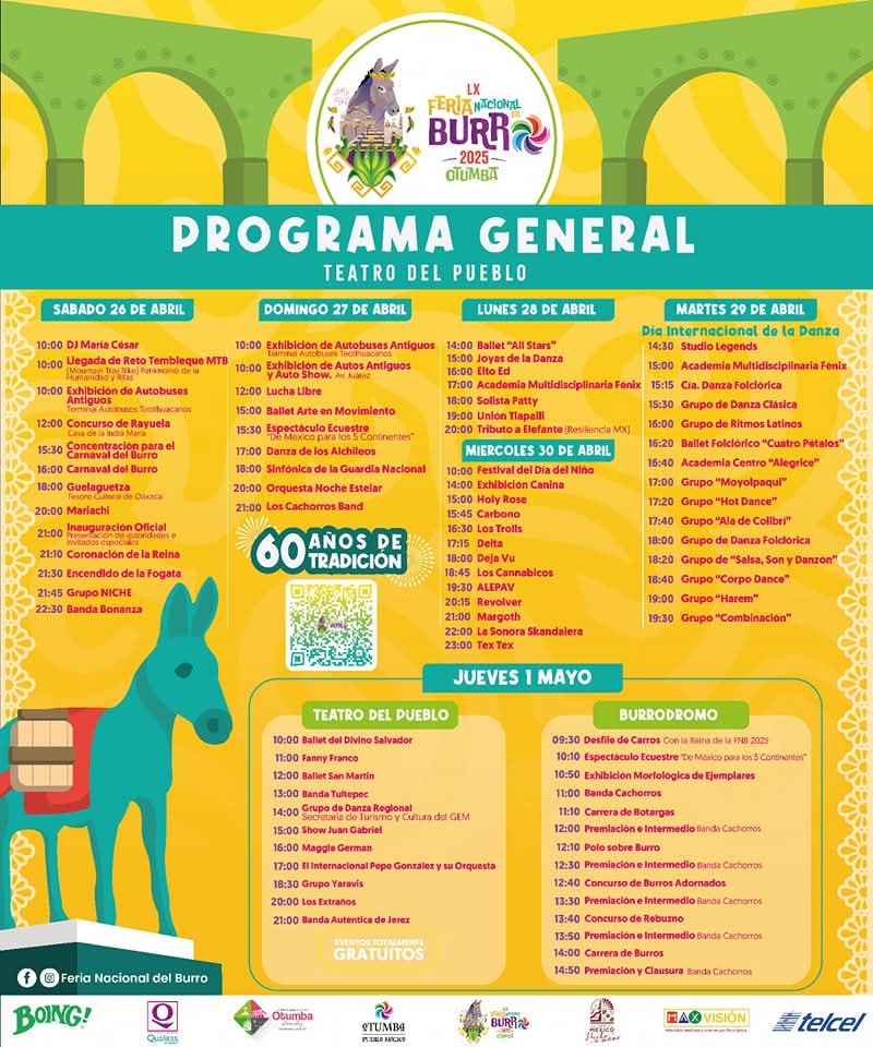 Programa de la Feria Nacional del Burro Otumba 2025