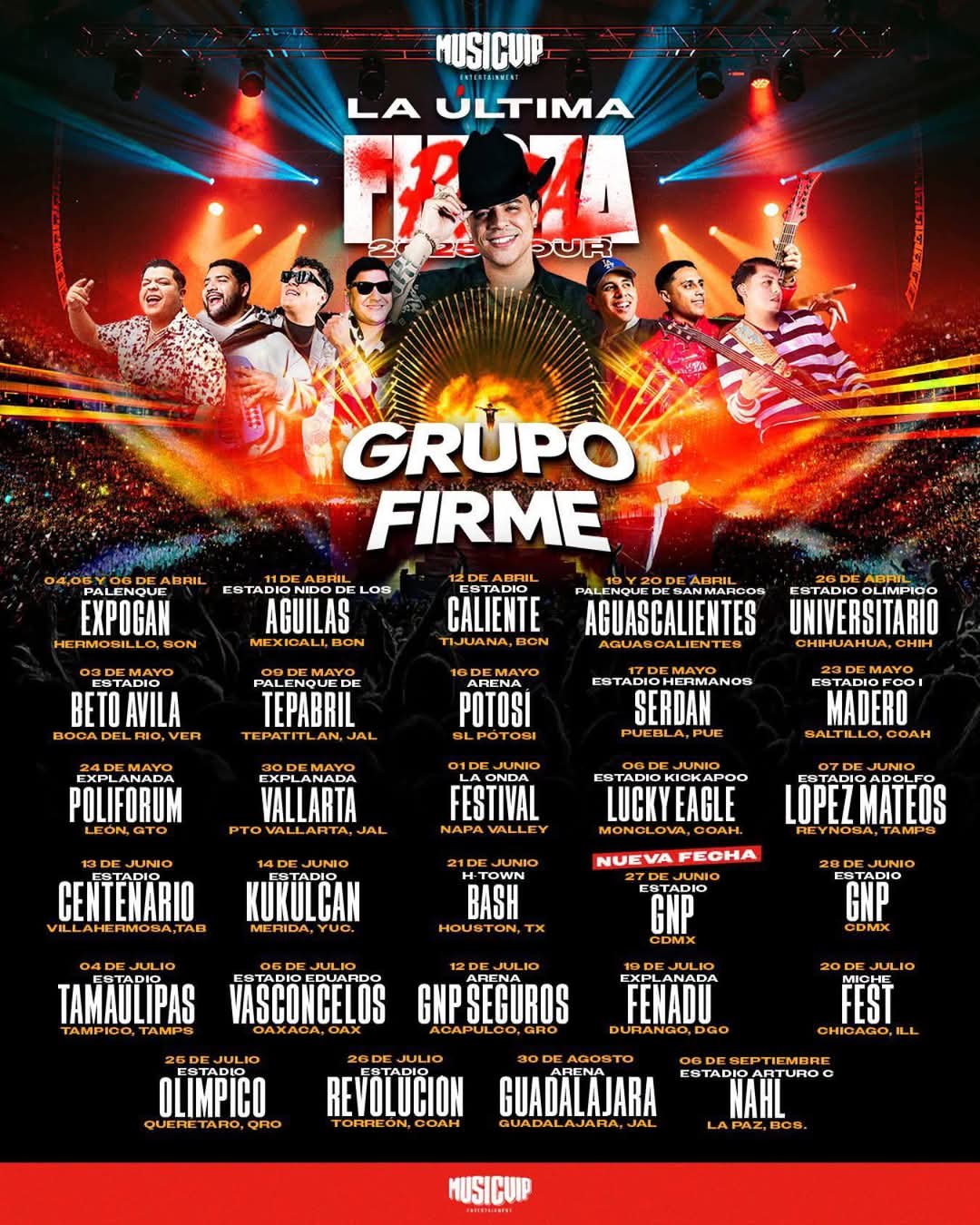 Grupo Firme Gira 2025: fechas, ciudades, recintos, boletos