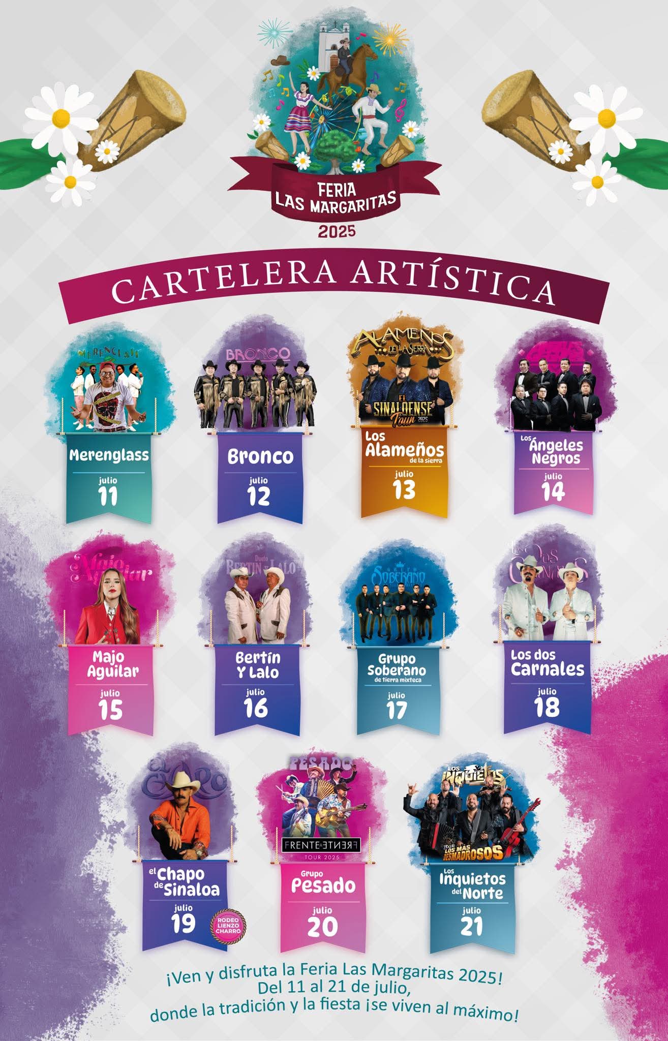 Cartelera Feria Las Margaritas 2025