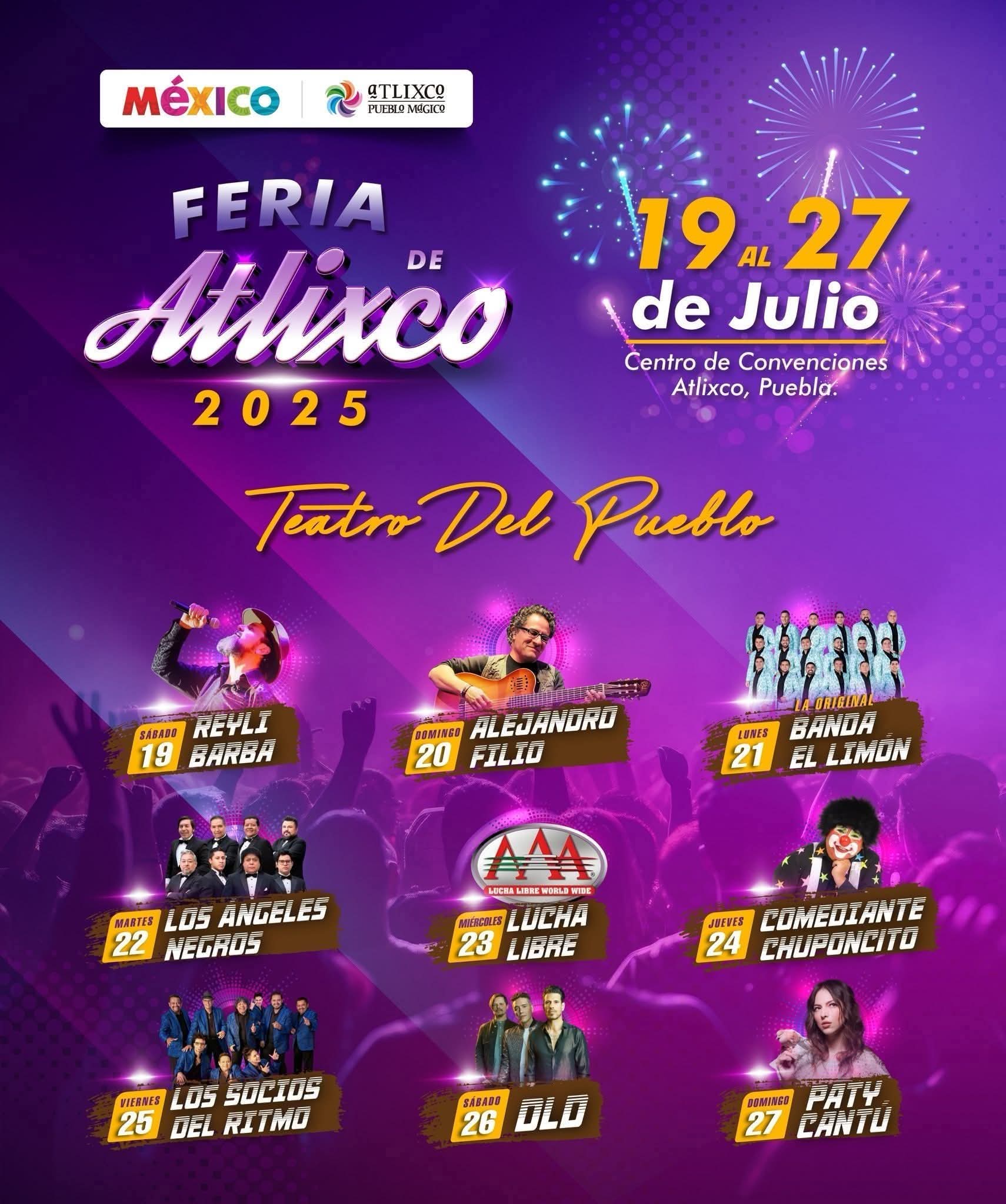 Cartelera Artística - Feria de Atlixco 2025