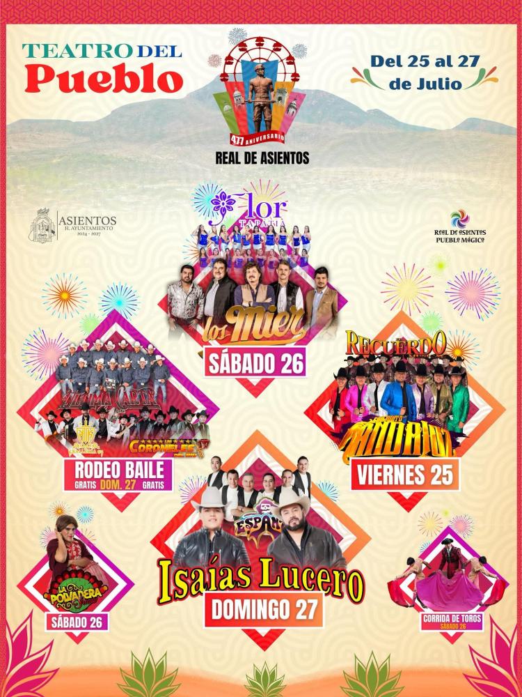 Cartelera - Feria de Aniversario Real de Asientos 2025
