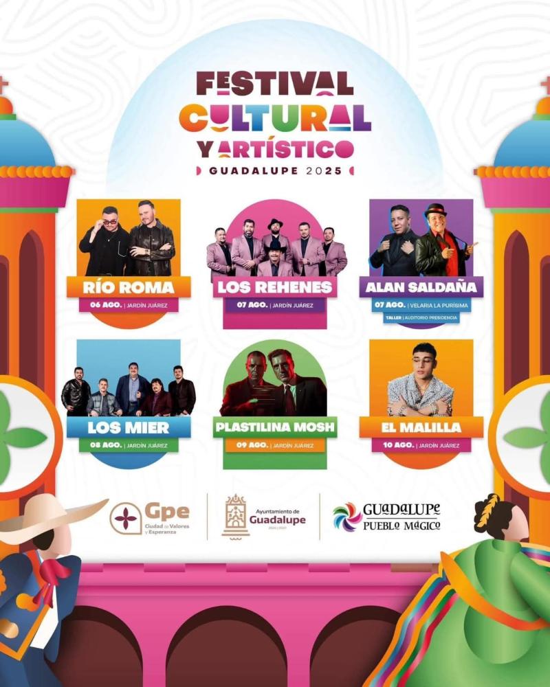 Cartelera artística - Festival Cultural y Artístico Guadalupe 2025