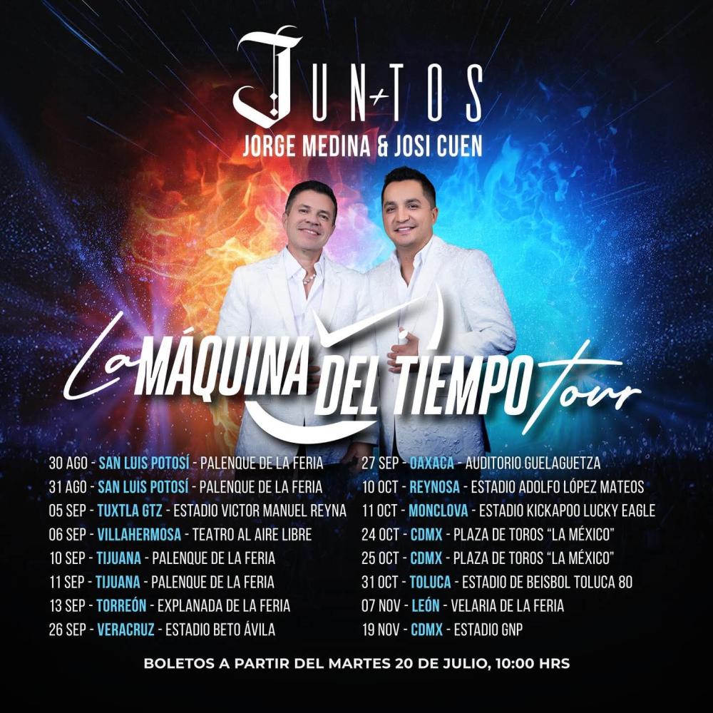 Jorge Medina y Josi Cuen JUNTOS: fechas, ciudades, recintos, boletos