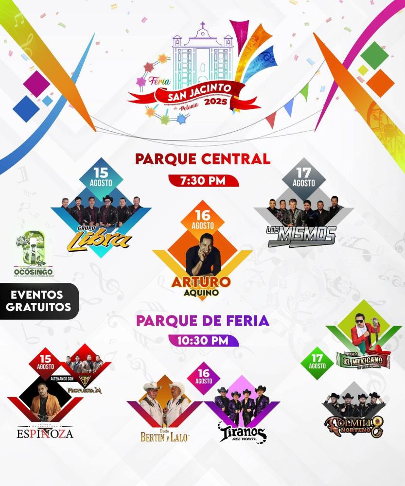 Elenco Feria San Jacinto de Polonia Ocosingo 2025