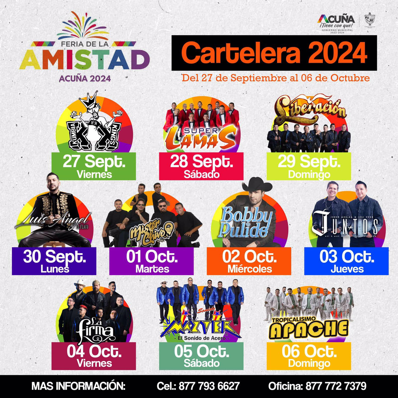 Cartelera de la Feria de la Amistad Acuña 2024