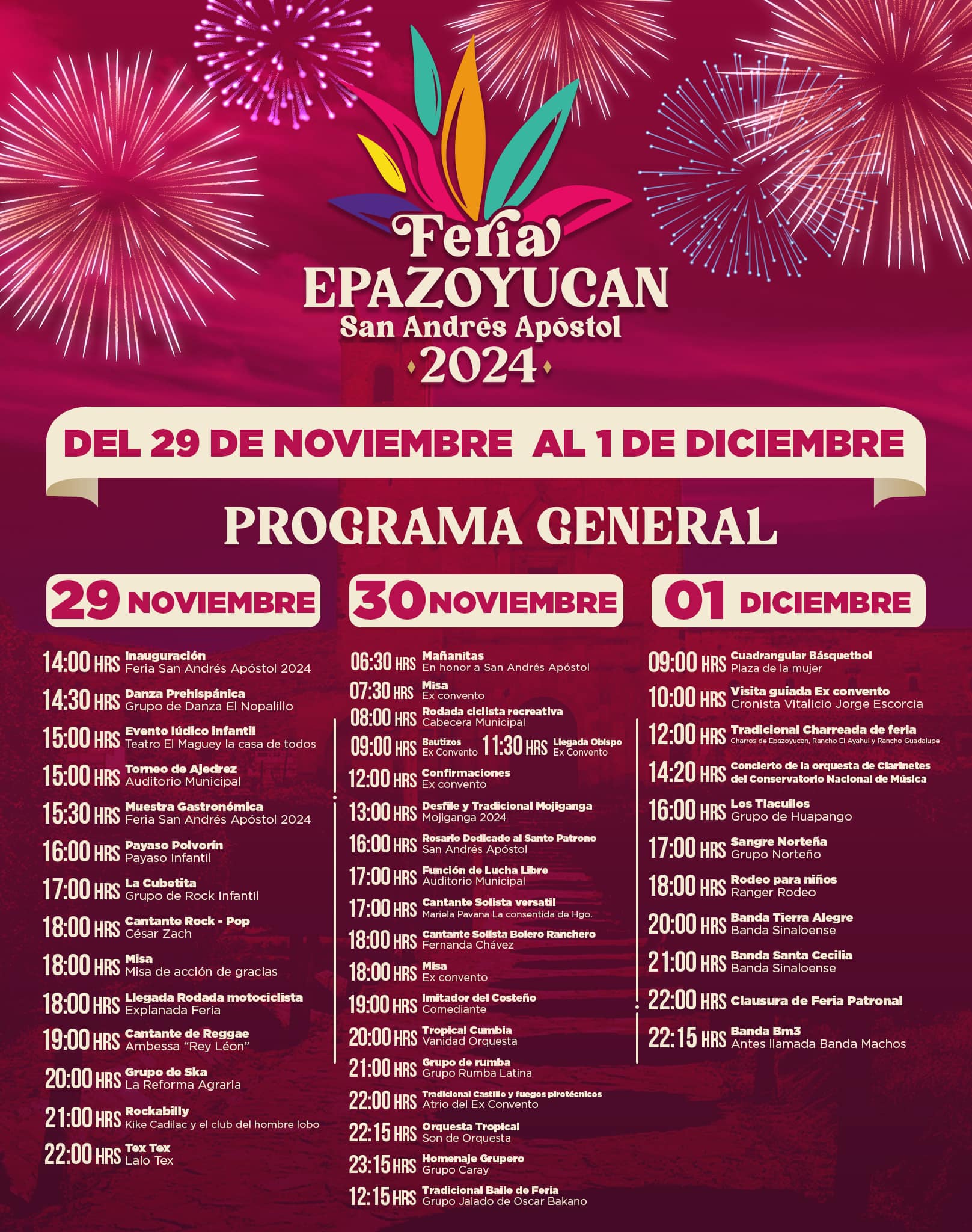 Programa Feria Epazoyucan 2024