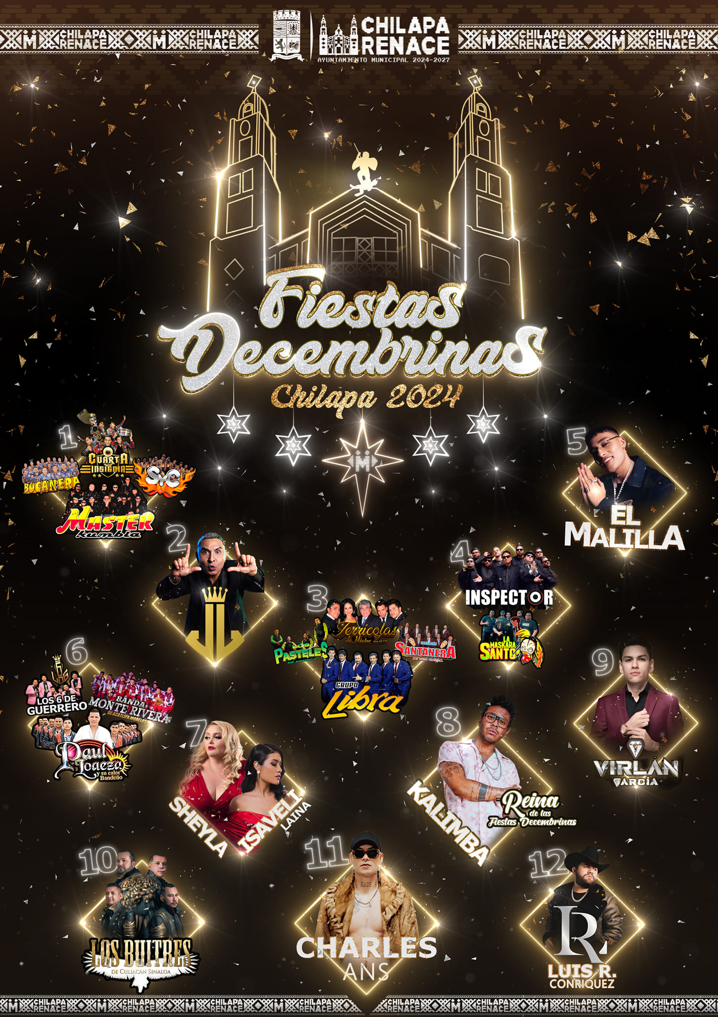 Cartelera artística de las Fiestas Decembrinas Chilapa de Álvarez 2024