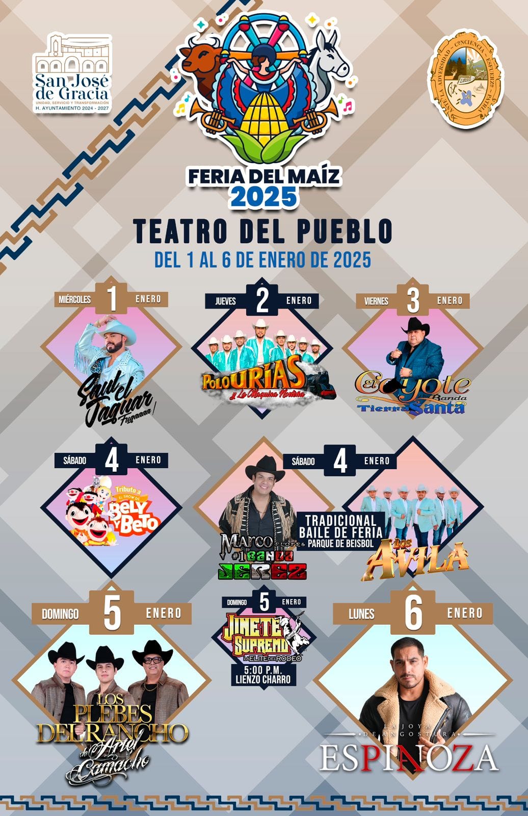 Elenco estelar, Feria del Maíz San José de Gracia 2025