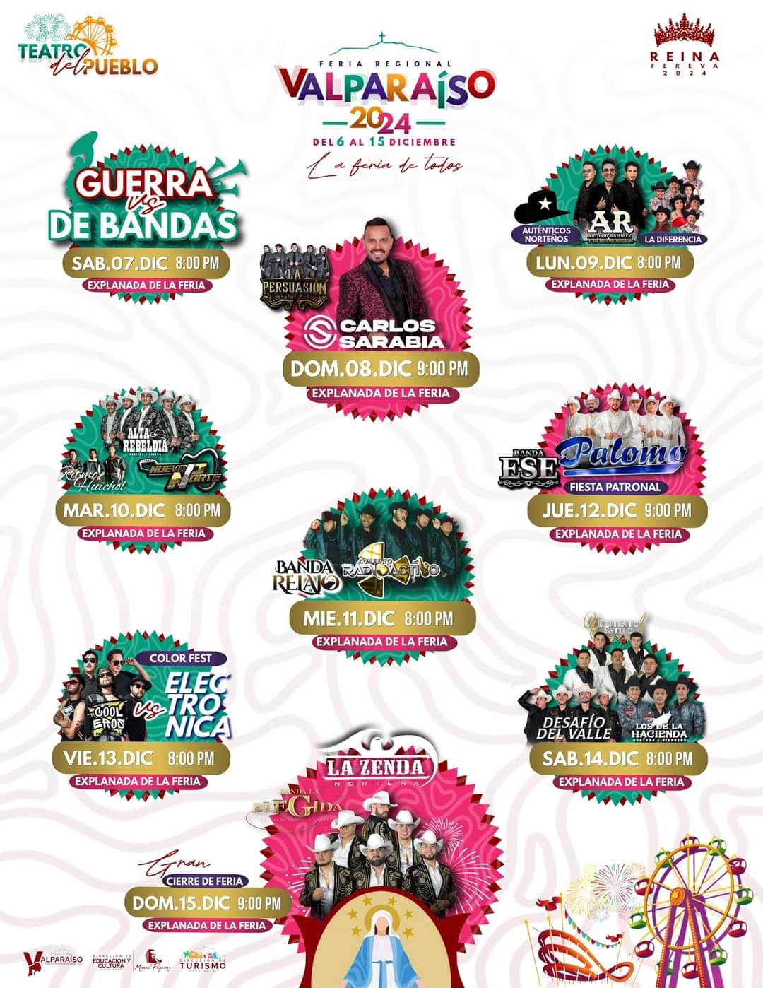 Cartelera artística Feria Regional de Valparaíso 2024