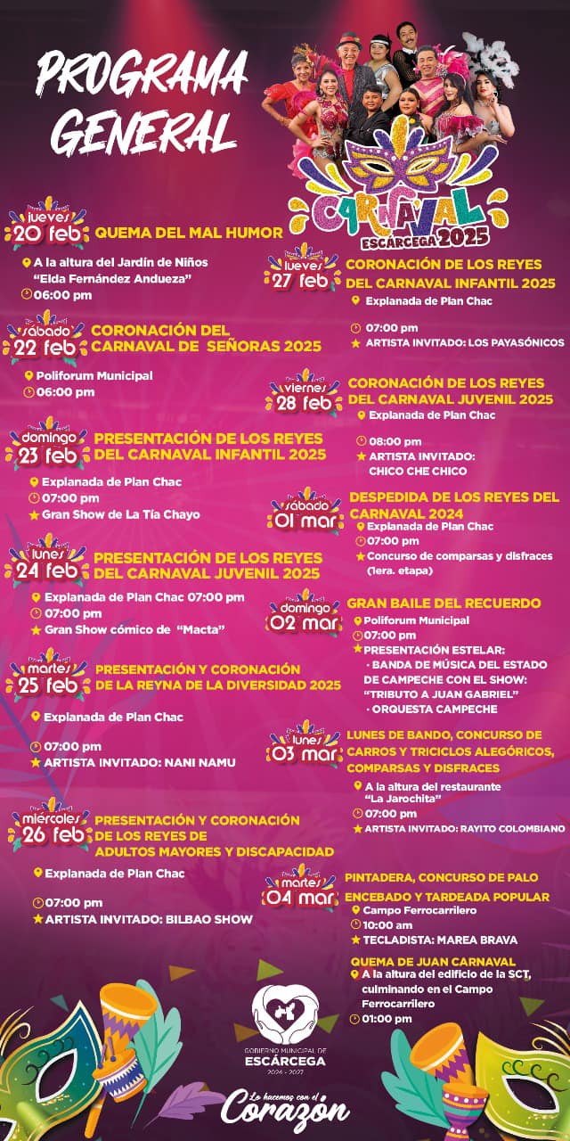 Programa General Carnaval Escárcega 2025