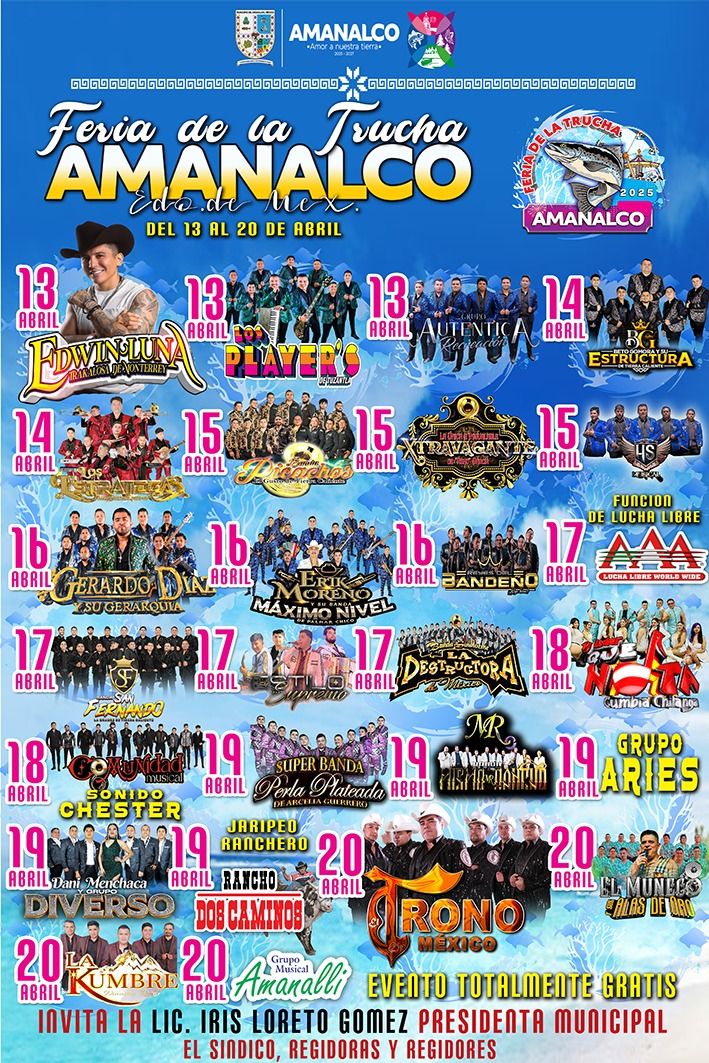 Elenco Artístico, Feria de la Trucha Amanalco 2025
