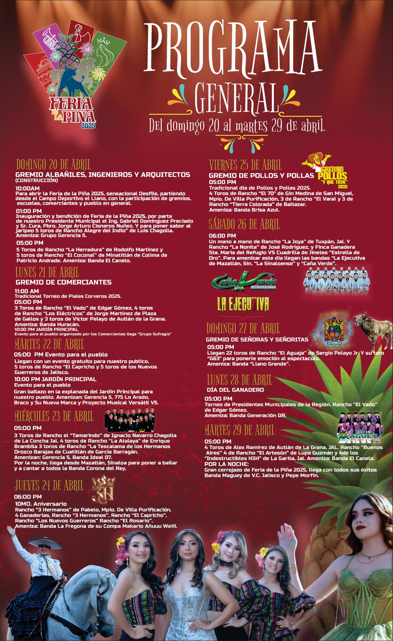 Programa Feria de la Piña Villa Purificación 2025