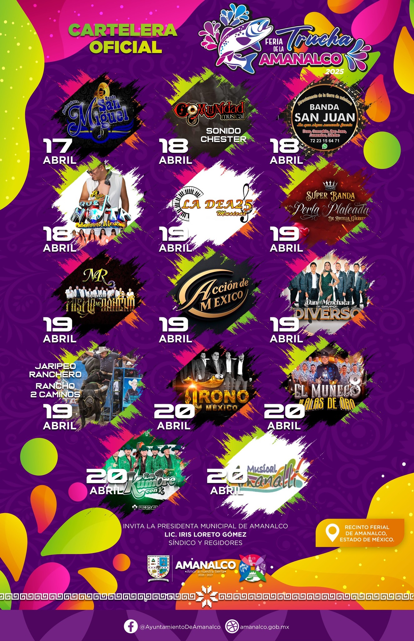Elenco Artístico, Feria de la Trucha Amanalco 2025