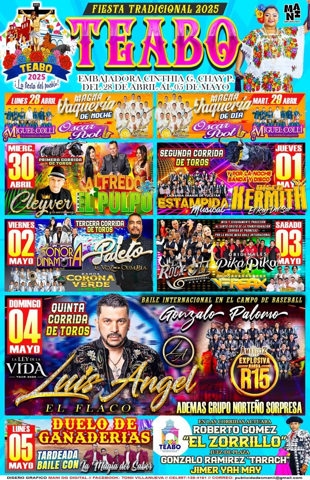 Cartelera Fiesta Tradicional Teabo 2025