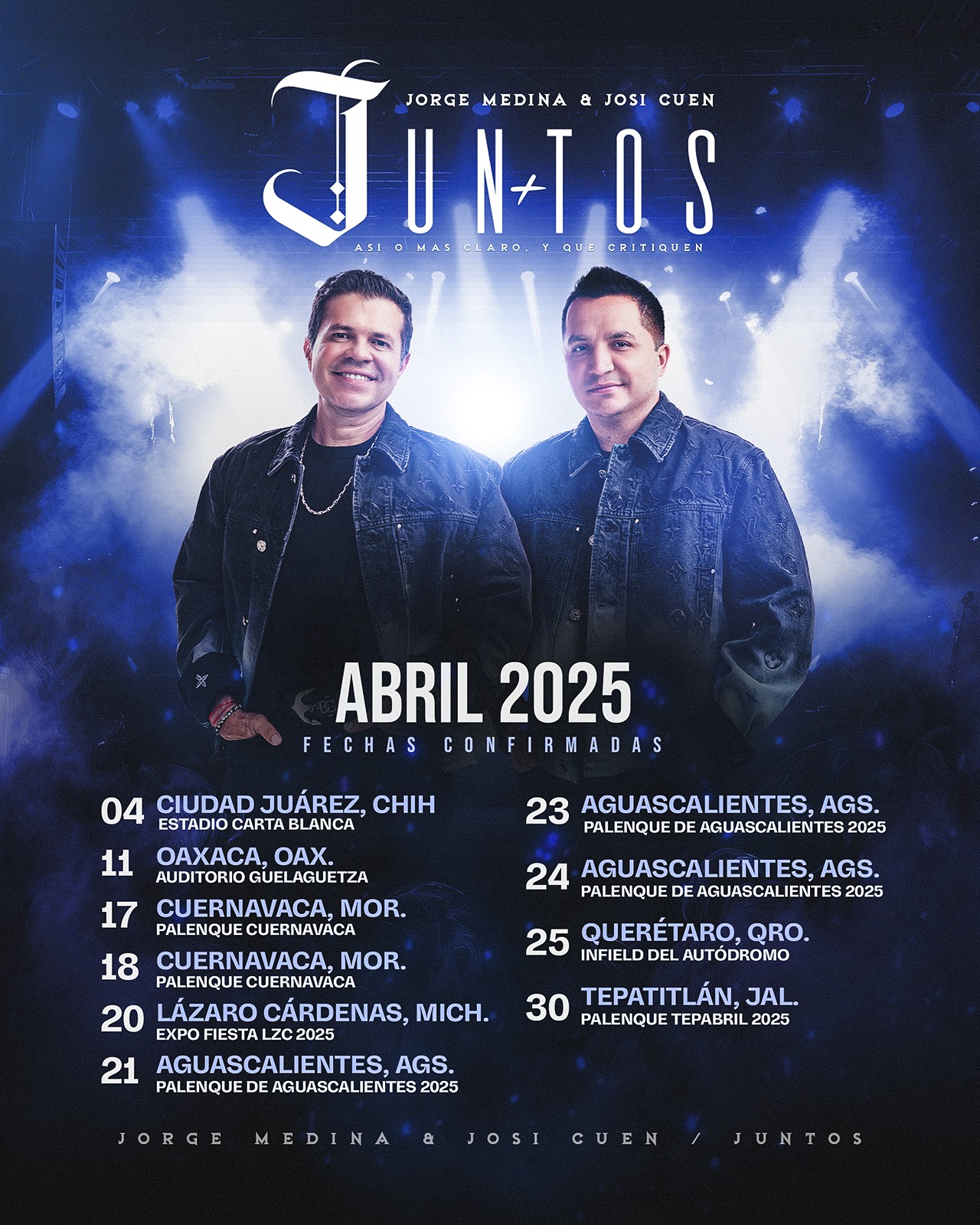 Agenda de presentaciones de Jorge Medina y Josi Cuen