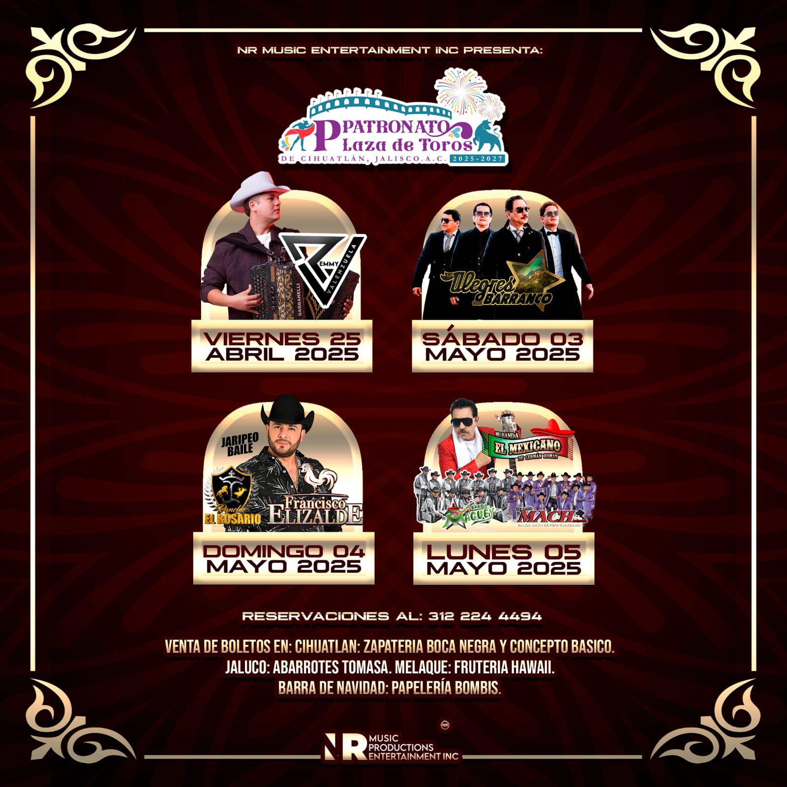 Cartelera estelar Feria de la Primavera Cihuatlán 2025
