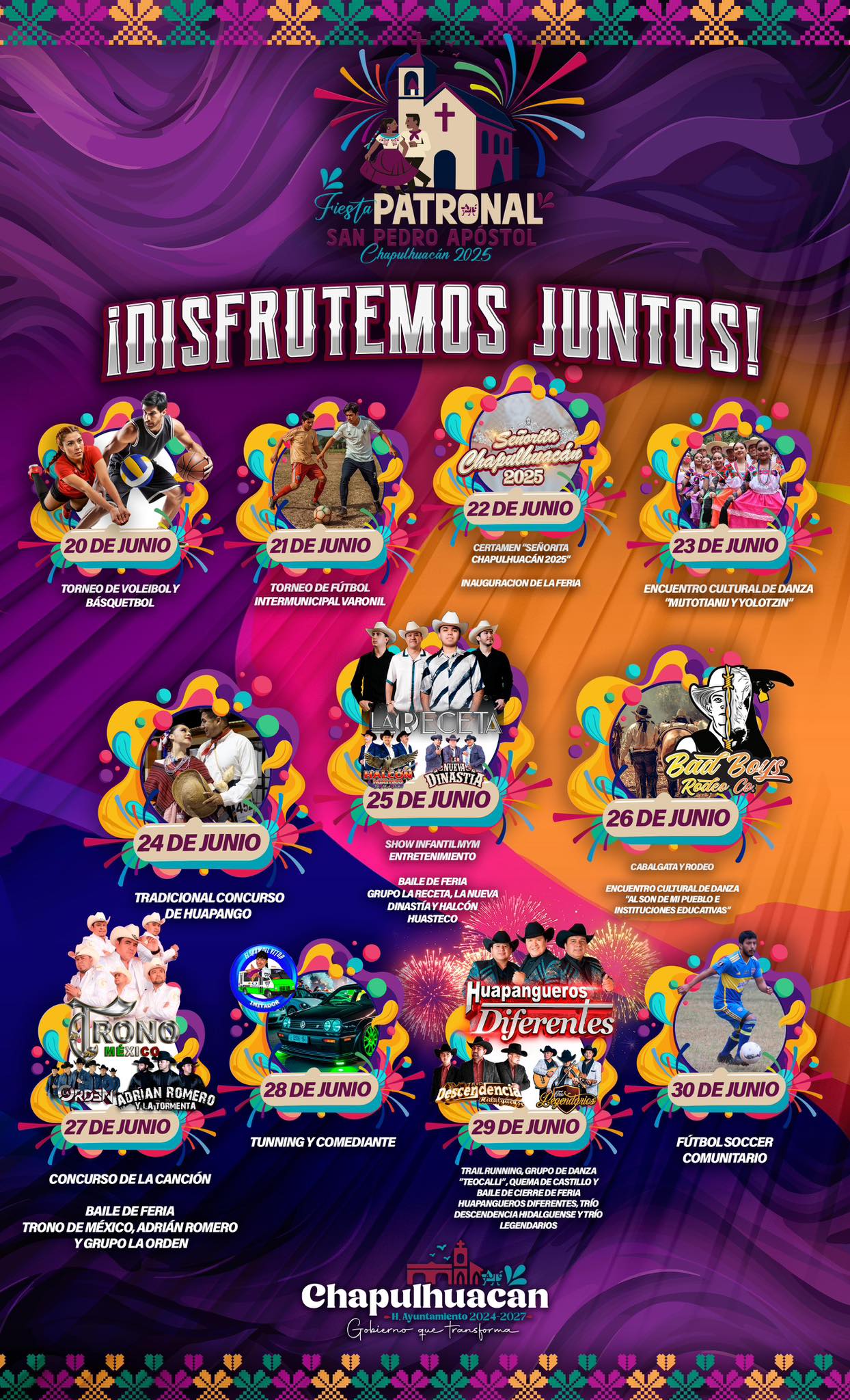 Cartelera estelar, Fiesta Patronal San Pedro Apóstol Chapulhuacán 2025