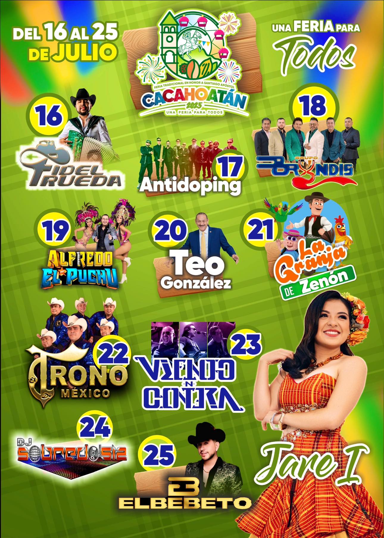 Cartelera artística, Feria Cacahoatán 2025