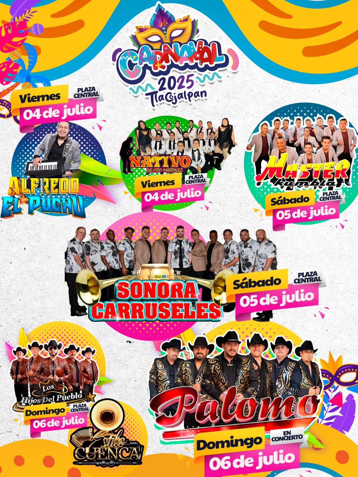 Elenco - Carnaval Tlacojalpan 2025