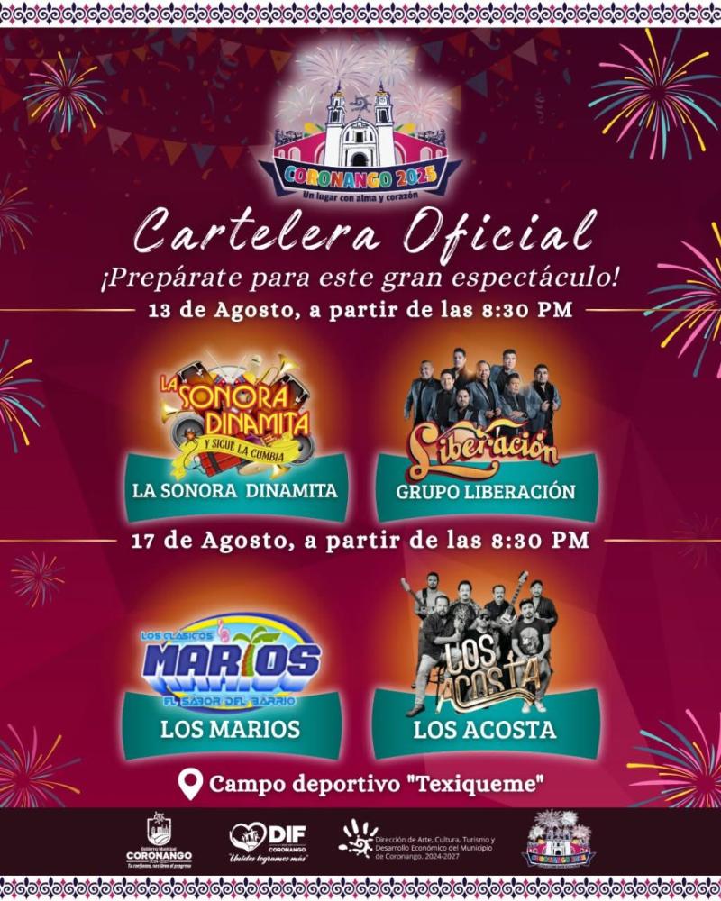Cartelera artística Feria Coronango 2025