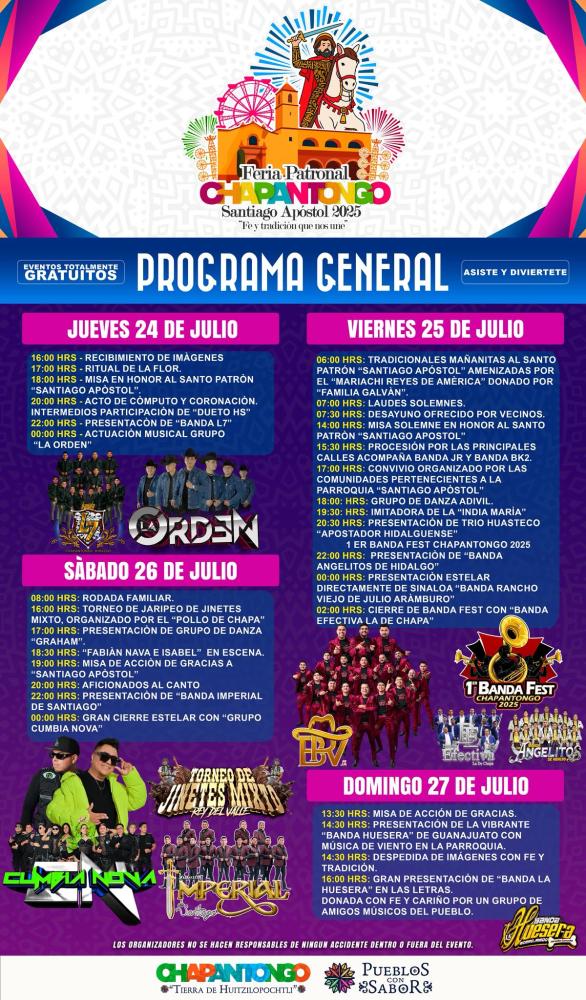 Programa completo - Feria Patronal Chapantongo 2025