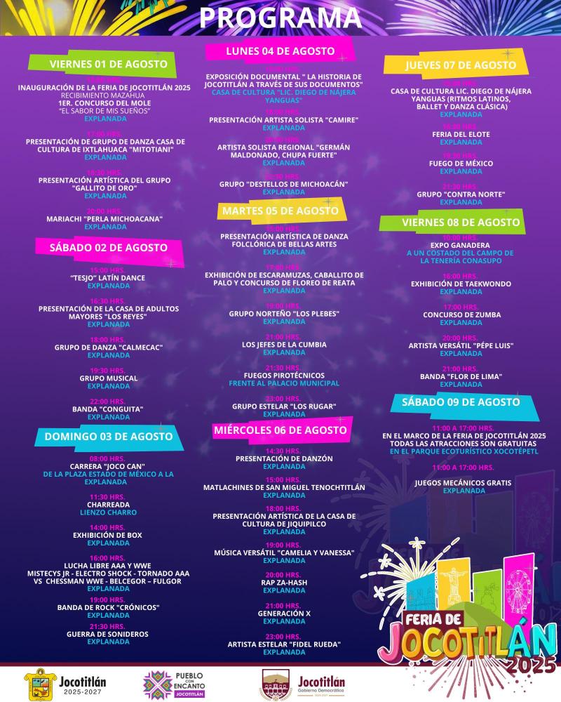 Programa Feria Jocotitlán 2025