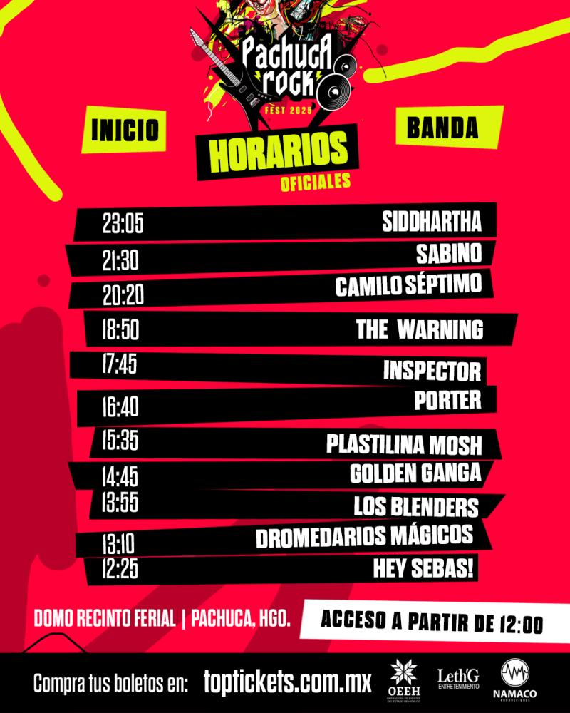 Horarios Pachuca Rock Fest 2025