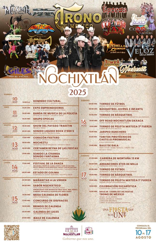 Programa completo Feria Nochixtlán 2025
