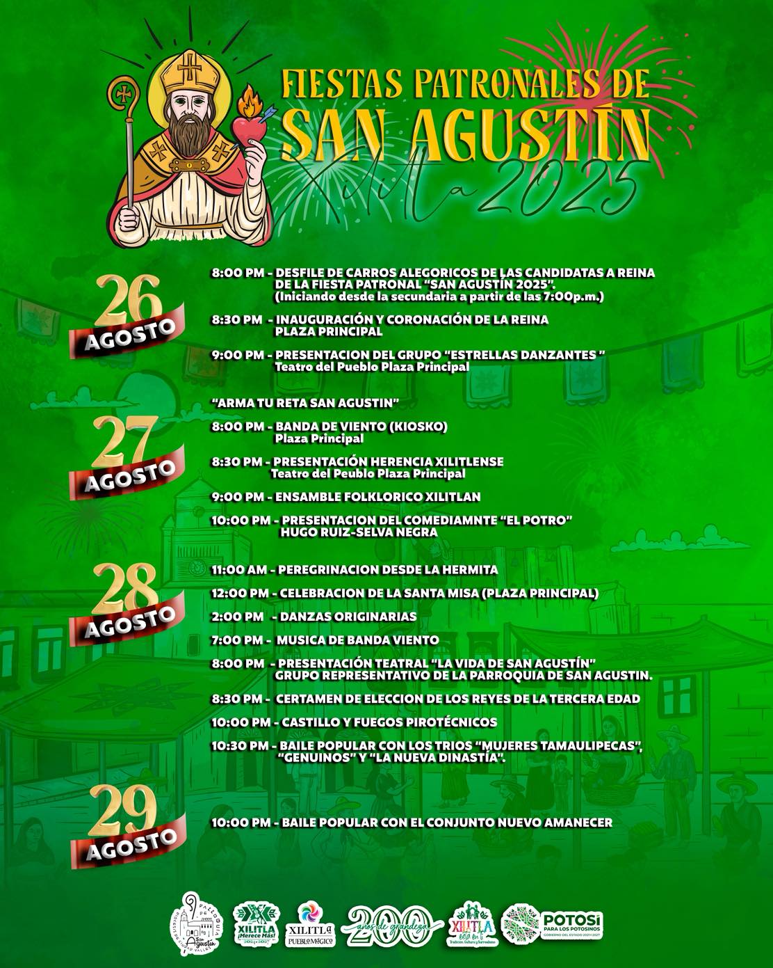 Programa Fiestas Patronales de San Agustín Xilitla 2025