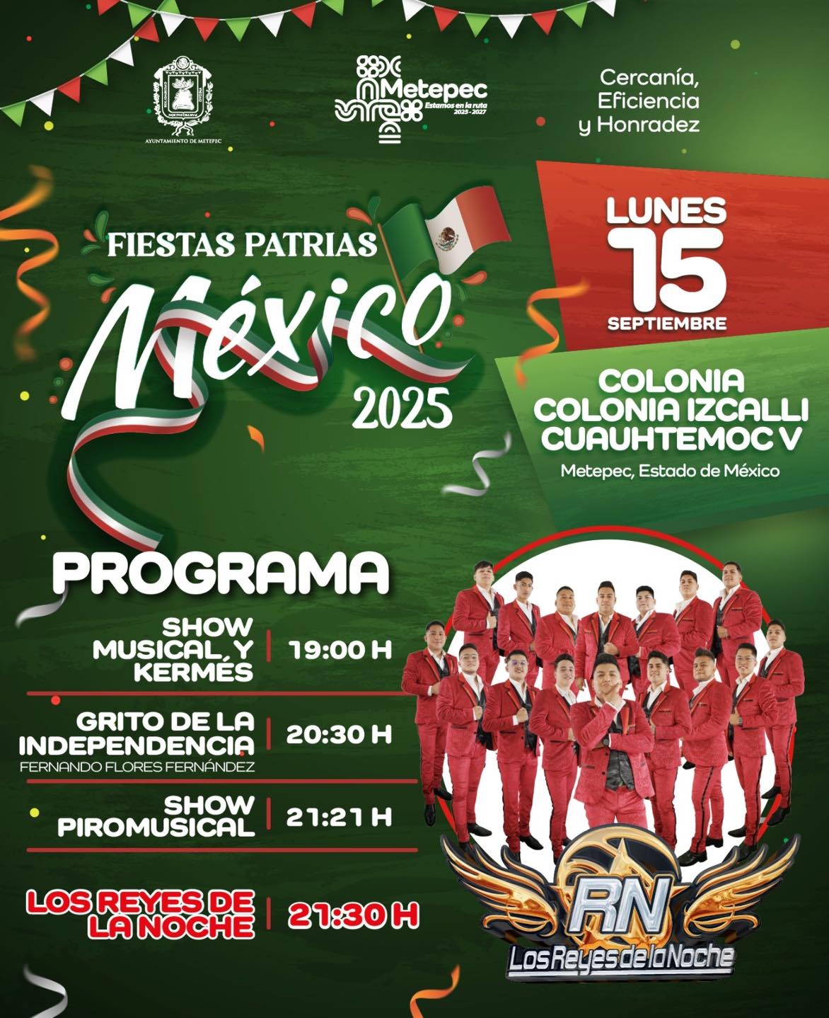 Grito de Independencia 2025 en Metepec