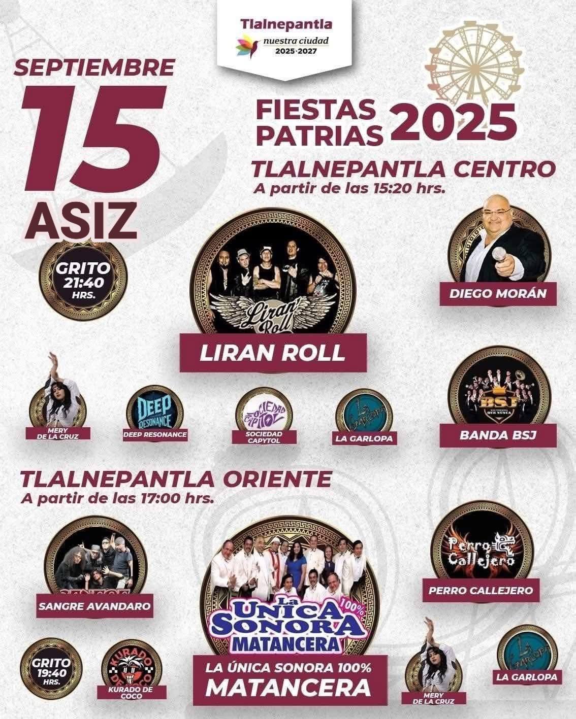 Grito de Independencia 2025 en Tlalnepantla, Estado de México 