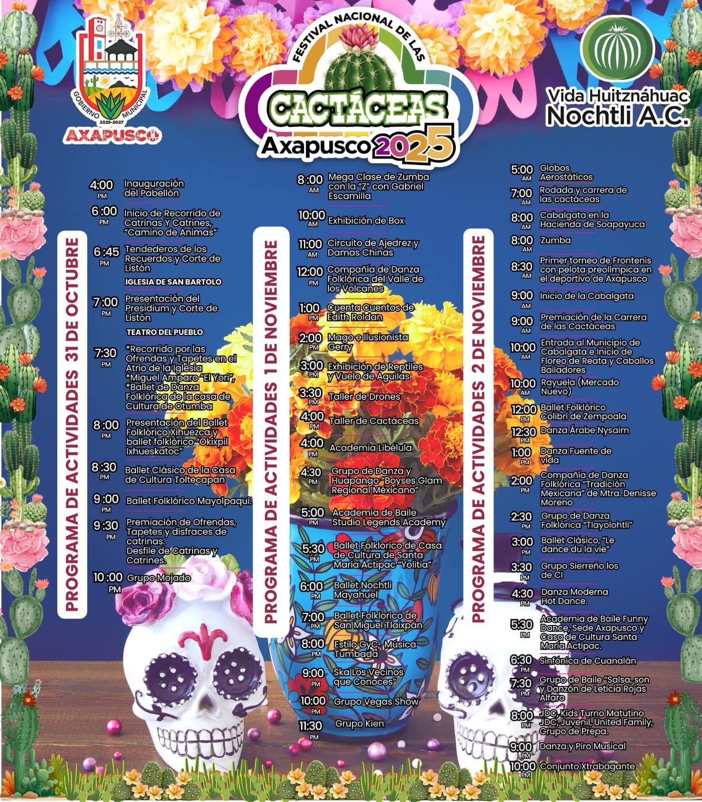 Programa - Festival Nacional de las Cactáceas Axapusco 2025