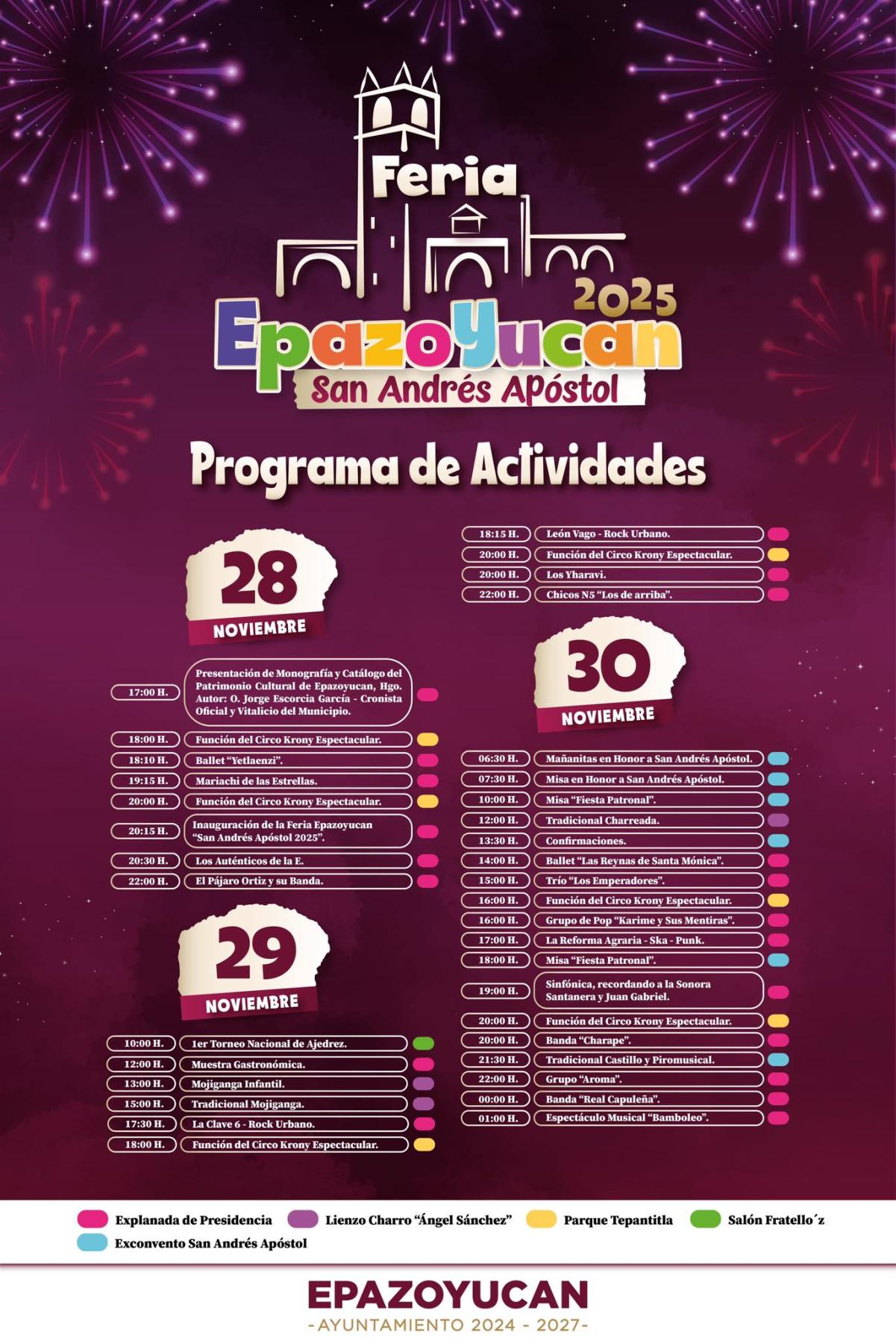 Programa Feria Patronal Epazoyucan 2025