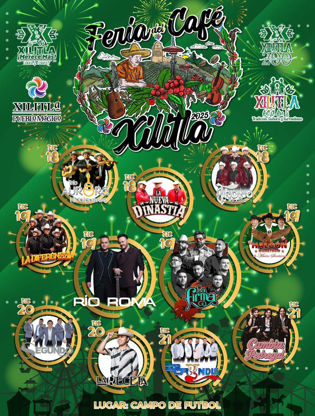 Cartelera estelar Feria del Café Xilitla 2025