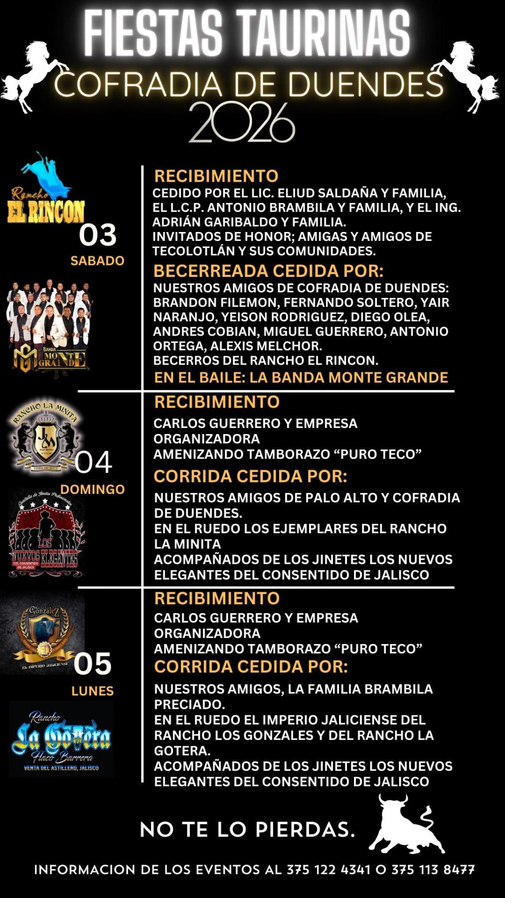 Programa Fiestas Taurinas Cofradía de Duendes 2026
