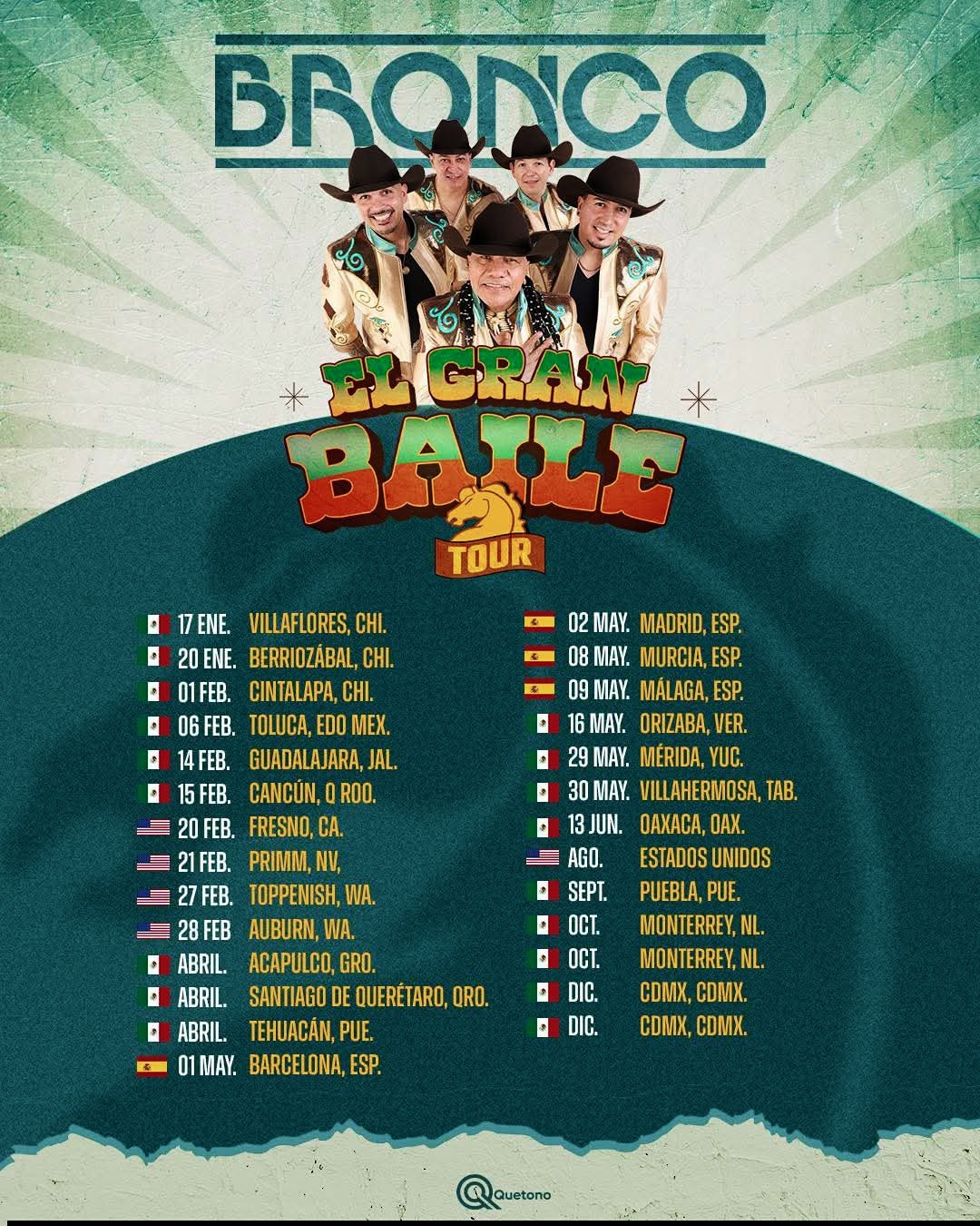 Fechas de Grupo Bronco en 2026