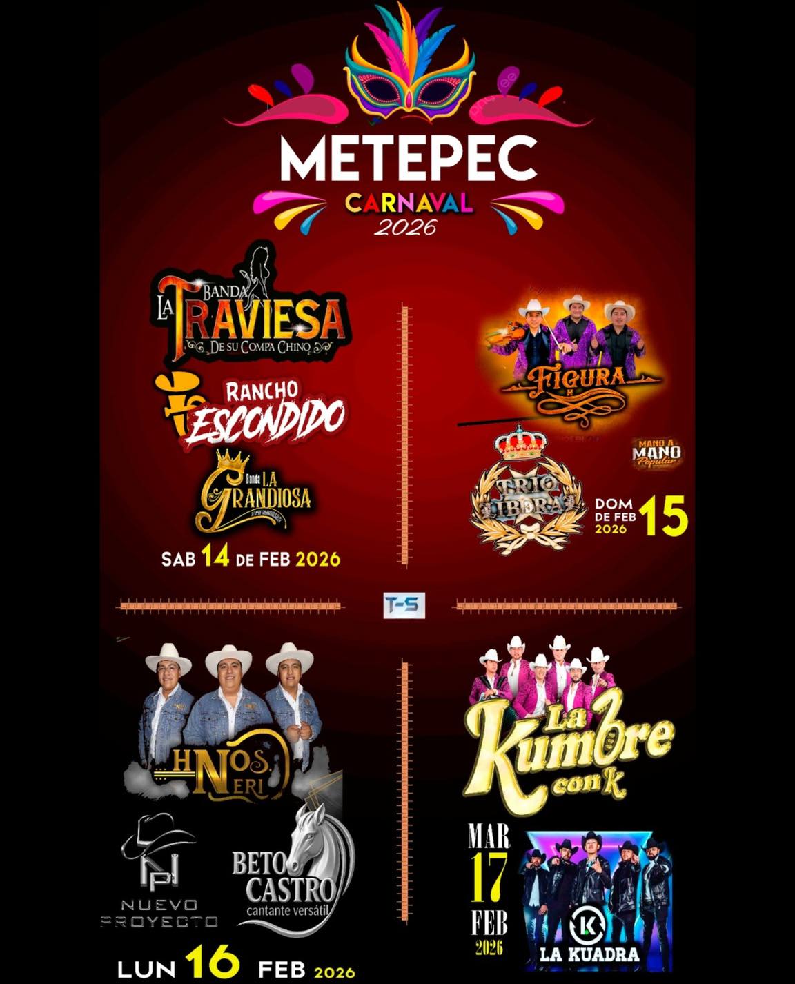 Cartelera Carnaval Metepec 2026