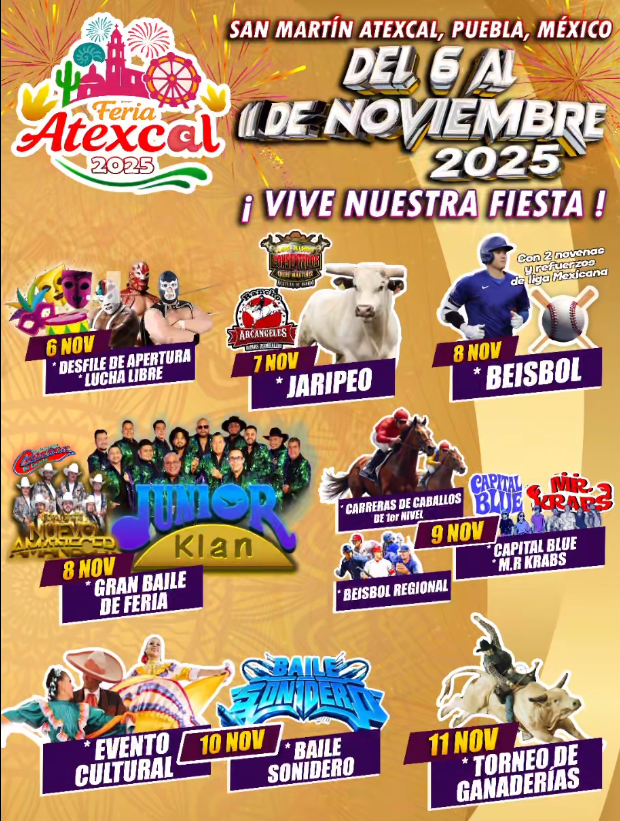 Cartelera oficial de la Feria Atexcal 2025