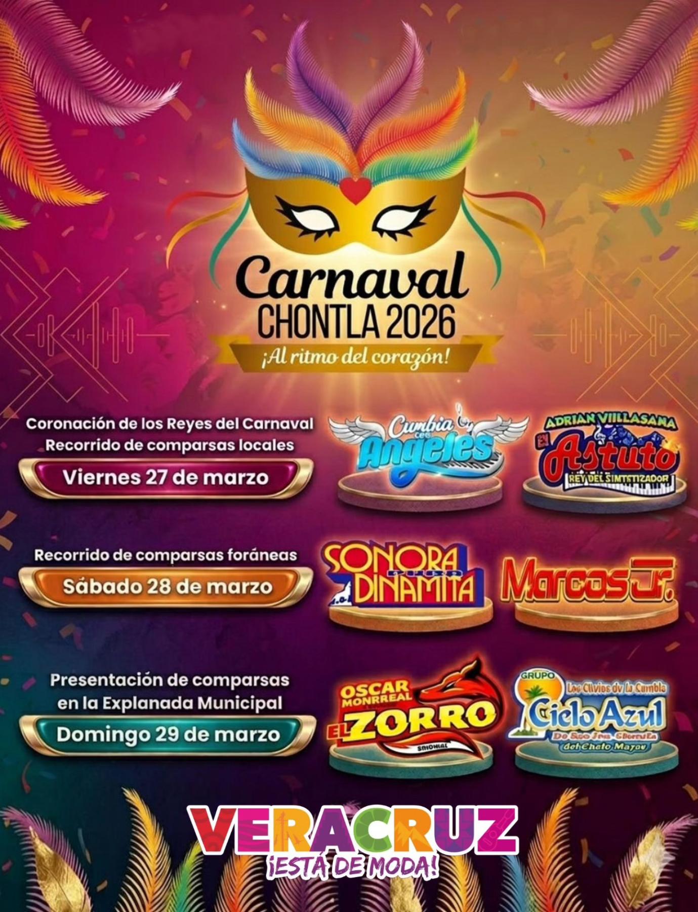 Cartelera Artística Carnaval Chontla 2026
