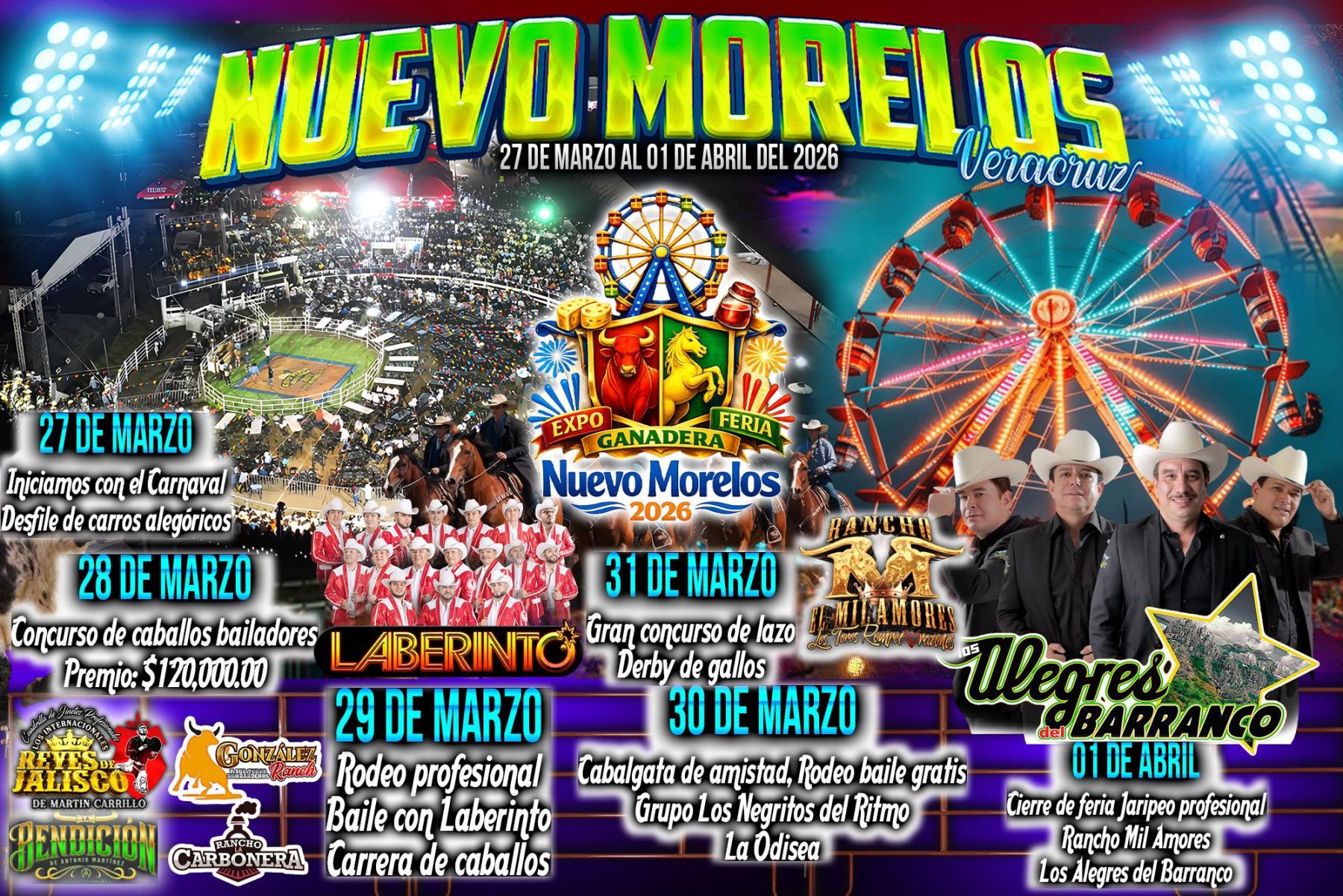 Cartelera Artística Expo Feria Ganadera Nuevo Morelos 2026