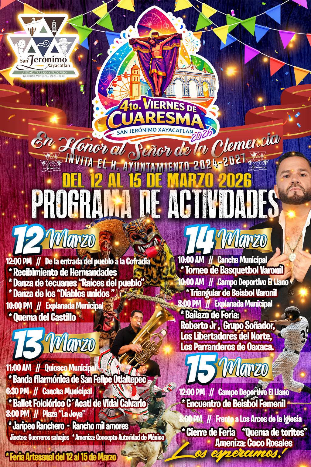 Programa Feria San Jerónimo Xayacatlán 2026