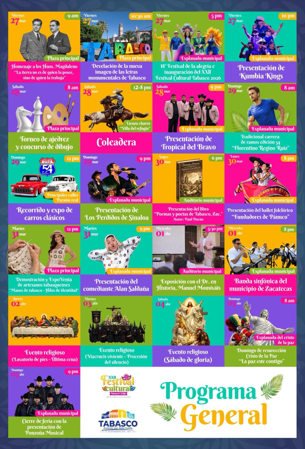 Programa Festival Cultural Tabasco 2026