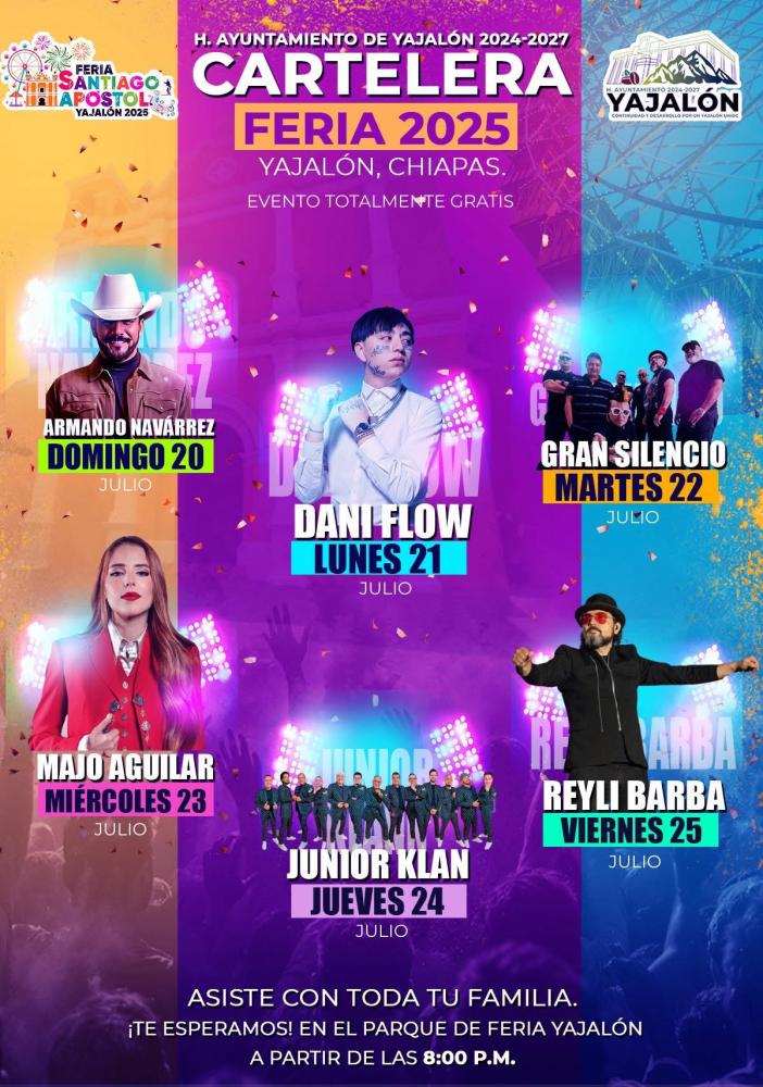 Cartelera artística Feria Yajalón 2025